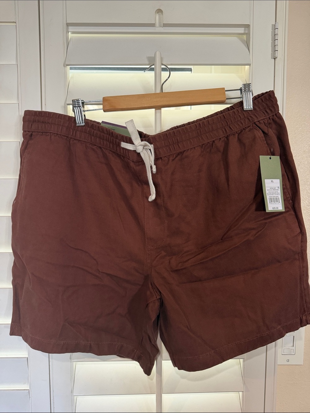 Men's Brown Shorts with Drawstring